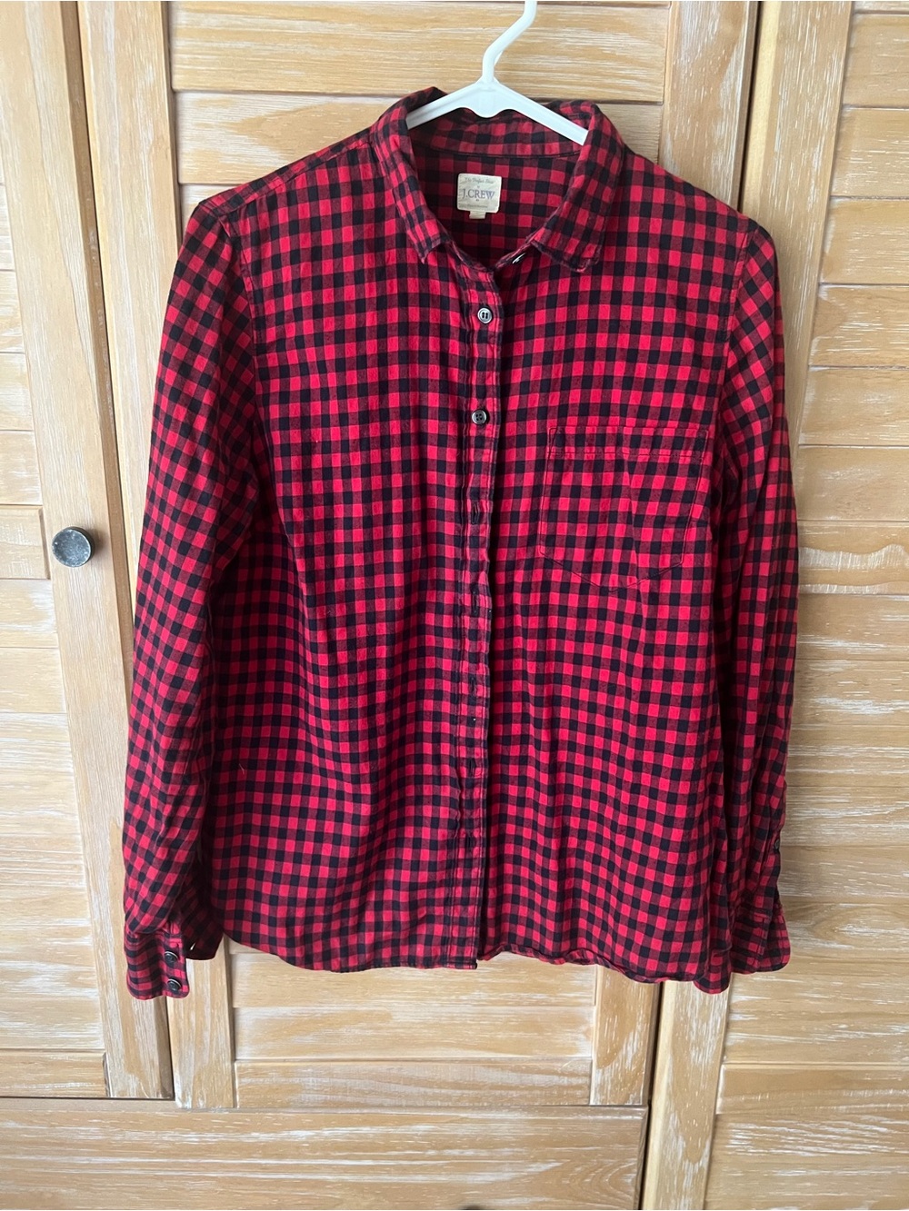 J.Crew Red and Black Buffalo Check Button-Up Shirt